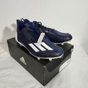 Adidas Men's Navy and White Athletic Cleats Size 10 Brand New